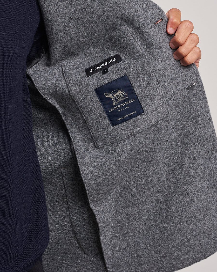 Herre | Blazere & jakker | J.Lindeberg | Carlton Wool Cardigan Blazer Mid Grey Mel