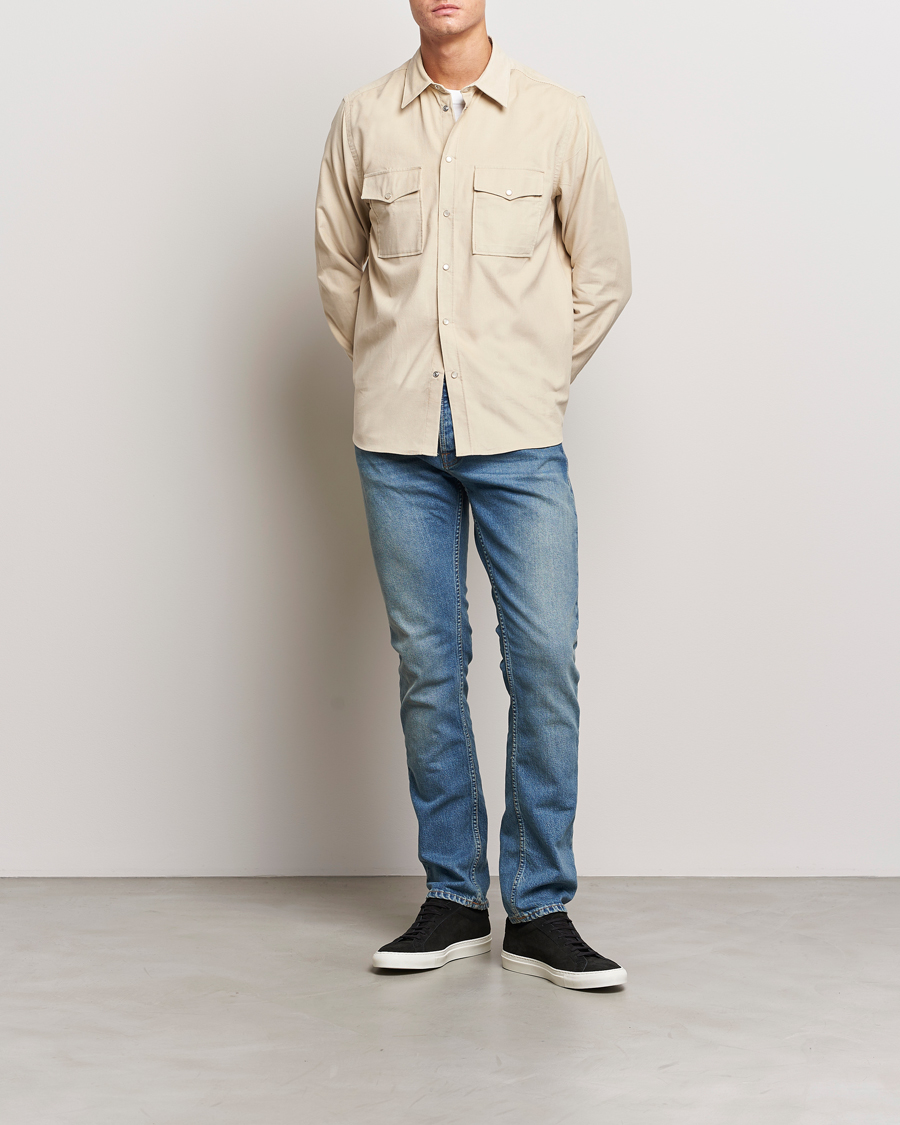 Herre | Skjorter | J.Lindeberg | Carlos Reg Cord Shirt Oyster Grey