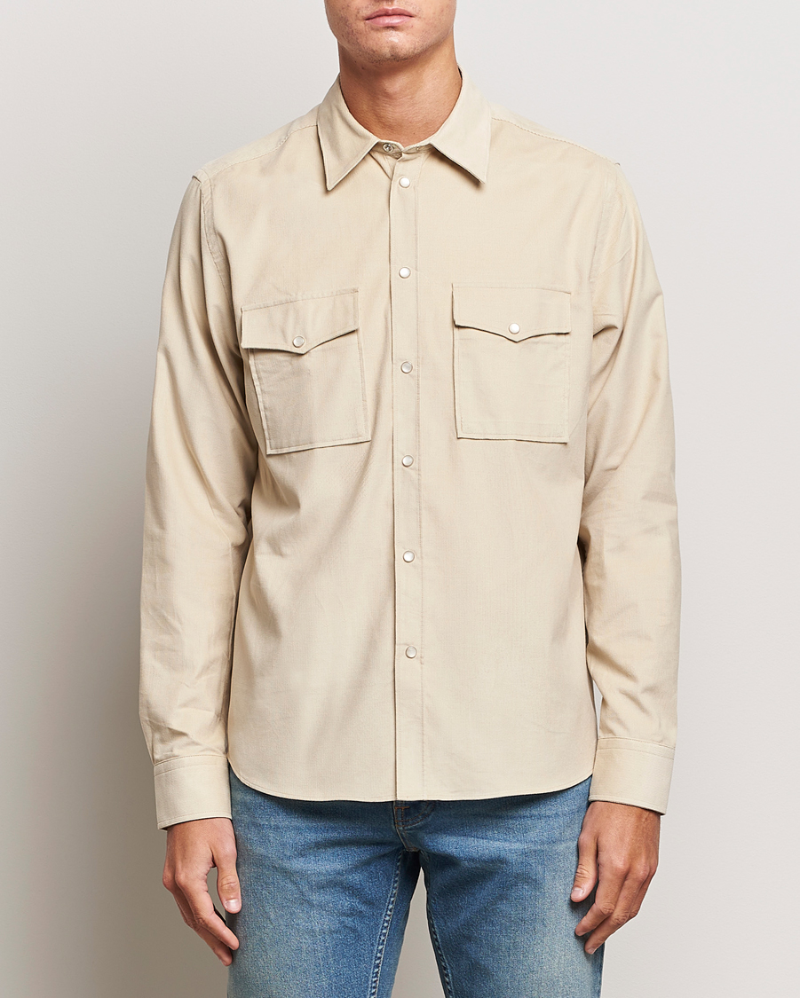 Herre | J.Lindeberg | J.Lindeberg | Carlos Reg Cord Shirt Oyster Grey