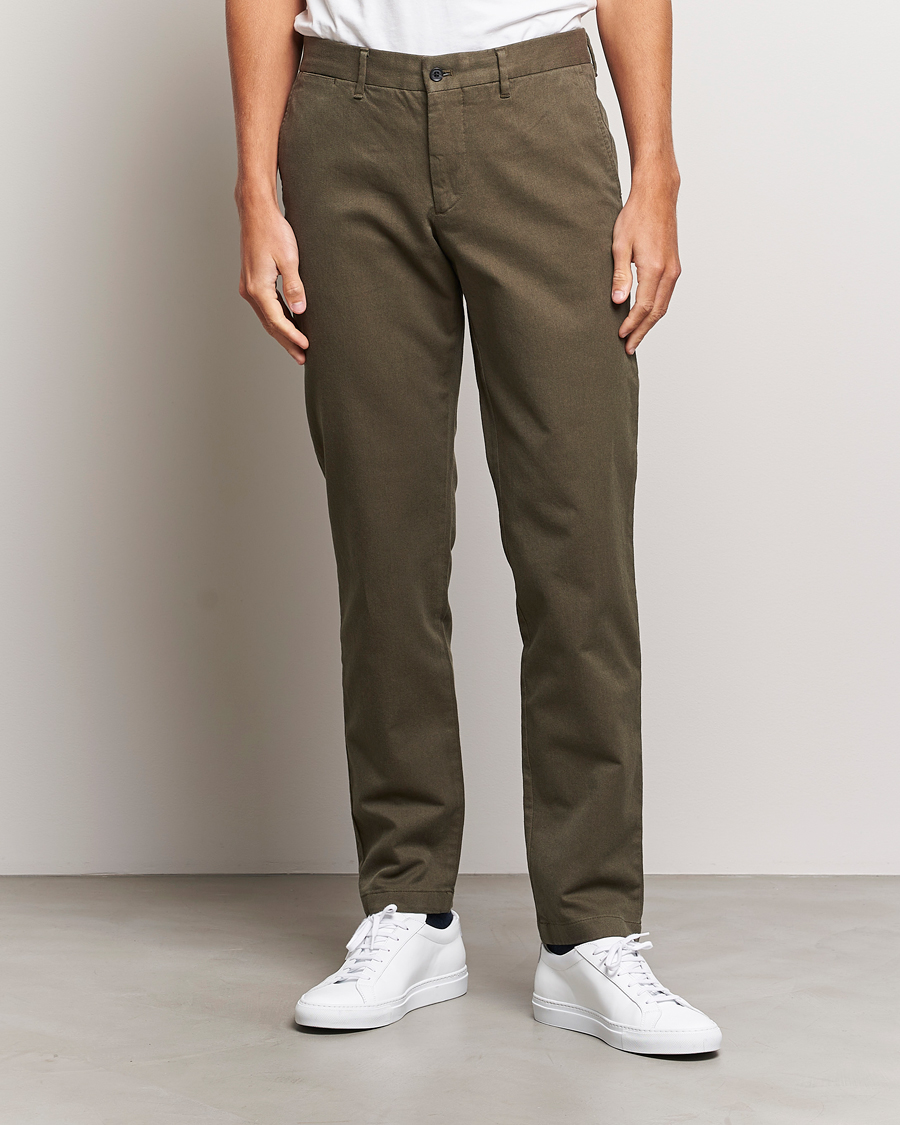 Herre | Bukser | J.Lindeberg | Chaze Flannel Twill Pants Forest Green