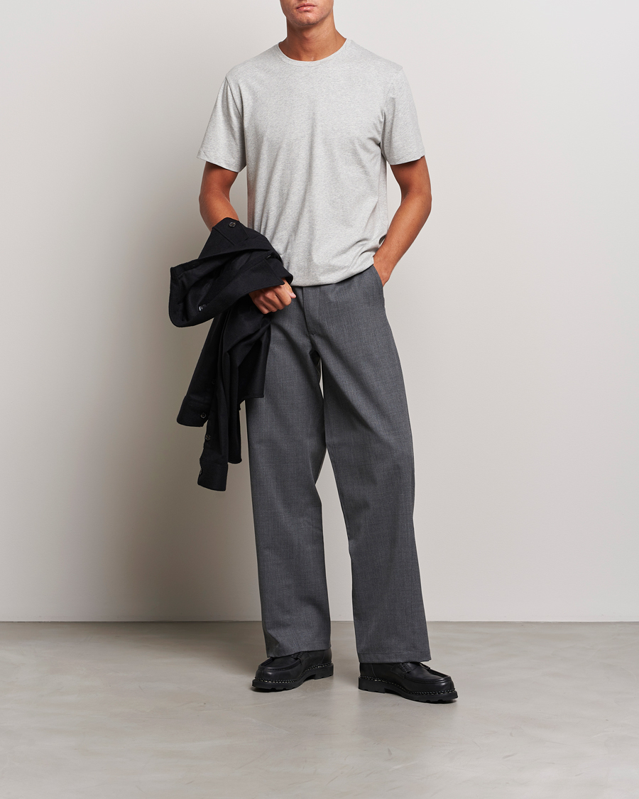 Herre | T-Shirts | J.Lindeberg | Sid Cotton Crew Neck Tee Light Grey Mel