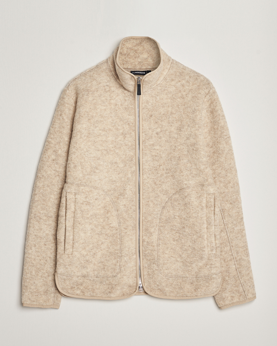 Herre | Trøjer | J.Lindeberg | Dustin Wool Fleece Jacket Oyster Grey