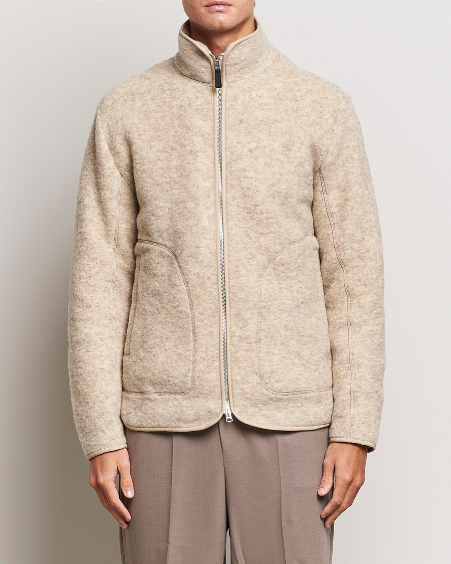 Herre | Trøjer | J.Lindeberg | Dustin Wool Fleece Jacket Oyster Grey