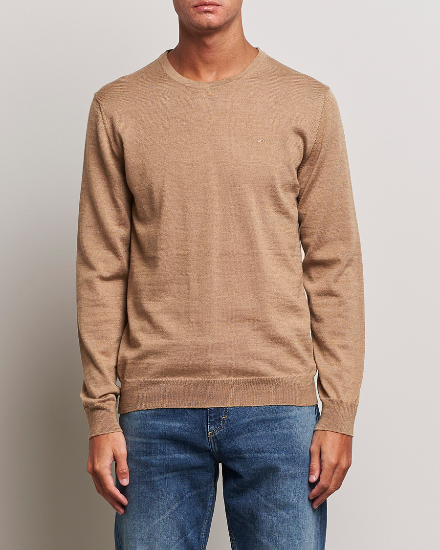 Herre | Trøjer | J.Lindeberg | Lyle True Merino Crew Neck Pullover Chipmunk Melange