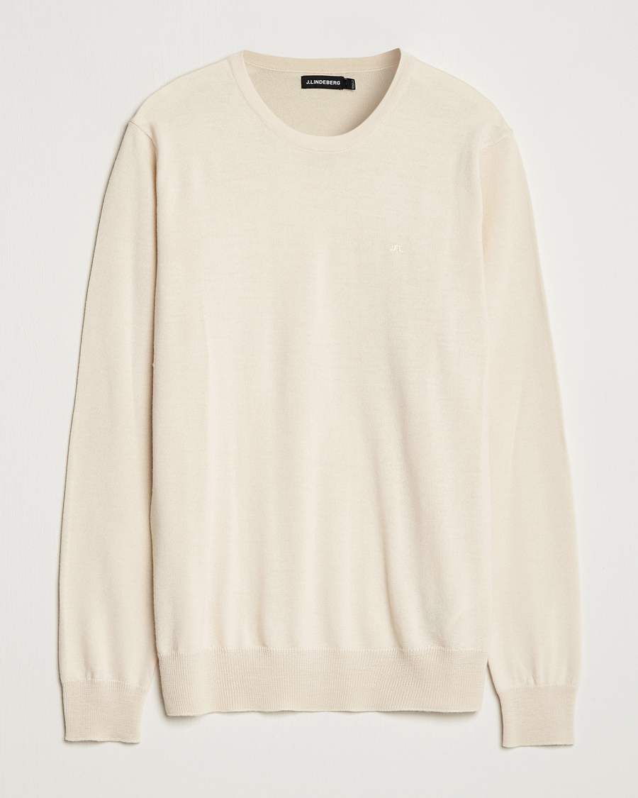 Herre | Trøjer | J.Lindeberg | Lyle True Merino Crew Neck Pullover Oyster Grey