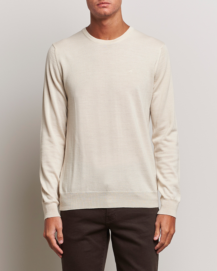 Herre | Trøjer | J.Lindeberg | Lyle True Merino Crew Neck Pullover Oyster Grey