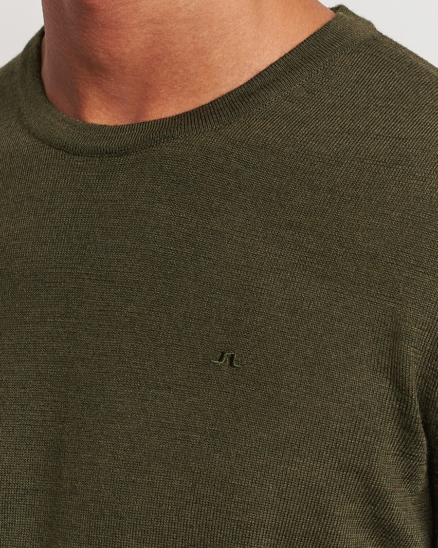 Herre | Trøjer | J.Lindeberg | Lyle True Merino Crew Neck Pullover Forest Green