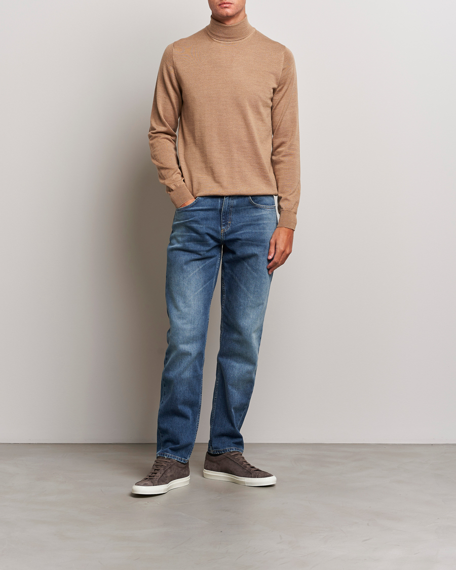 Herre | Trøjer | J.Lindeberg | Lyd True Merino Polo Chipmunk Melange