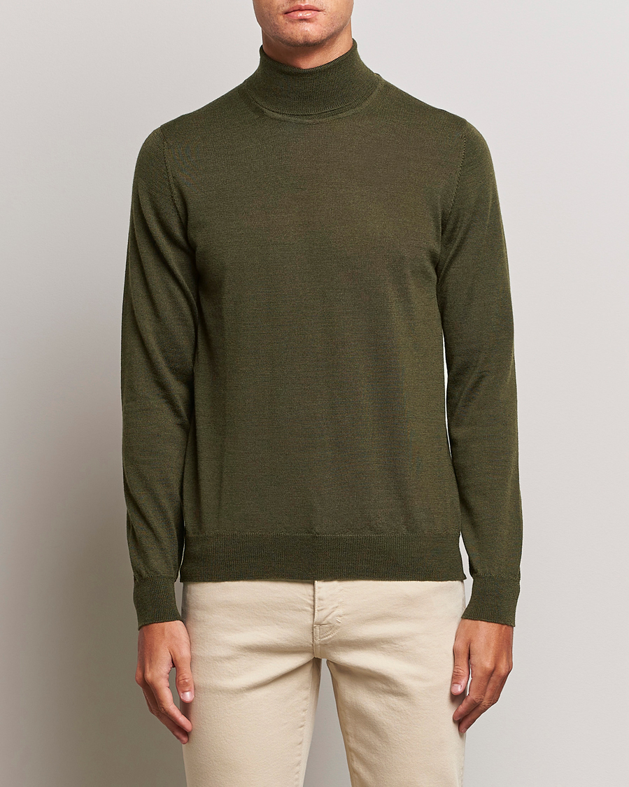 Herre | Trøjer | J.Lindeberg | Lyd True Merino Polo Forest Green