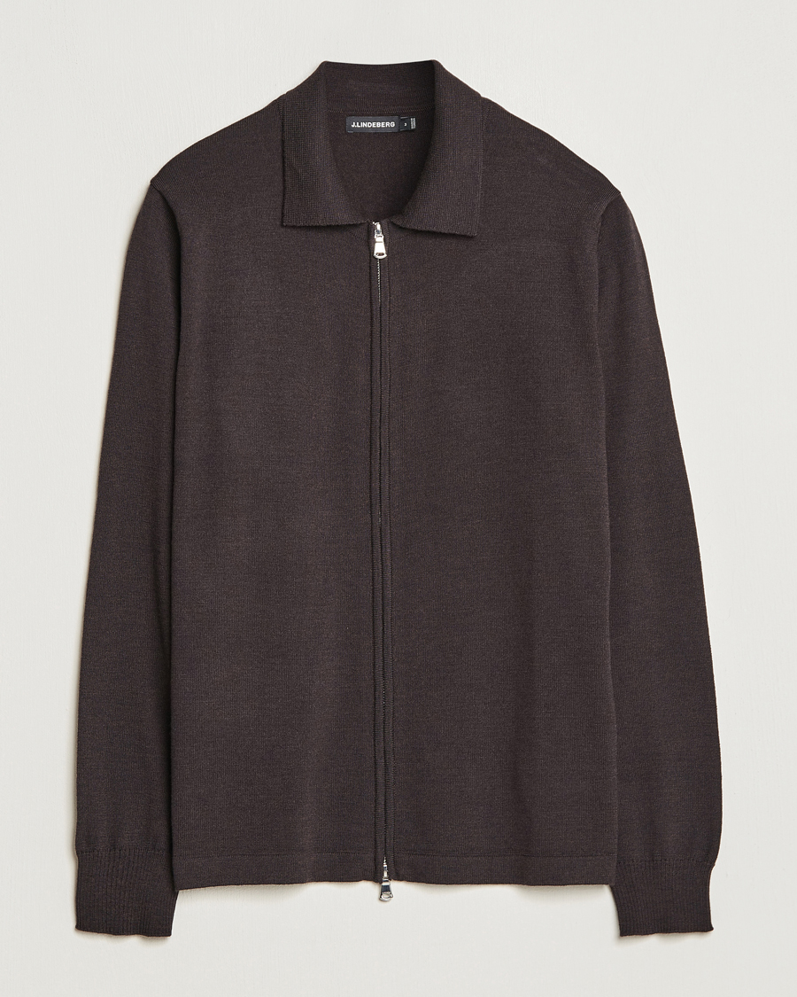 Herre | Trøjer | J.Lindeberg | Nyle True Merino Zip Cardigan Delicioso