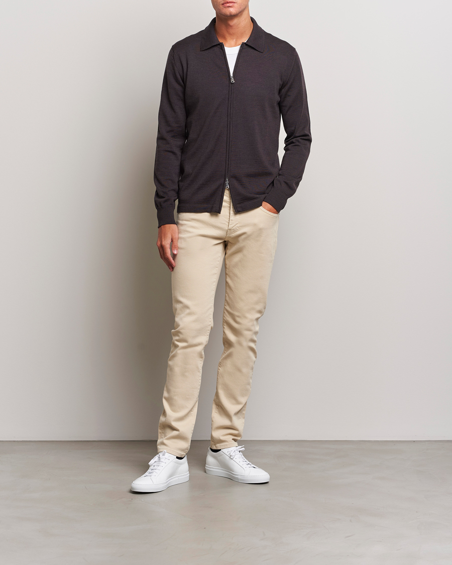 Herre | Trøjer | J.Lindeberg | Nyle True Merino Zip Cardigan Delicioso