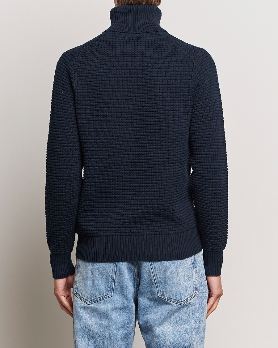 Herre | Trøjer | J.Lindeberg | Olivero Cotton Turtle Sweater Navy