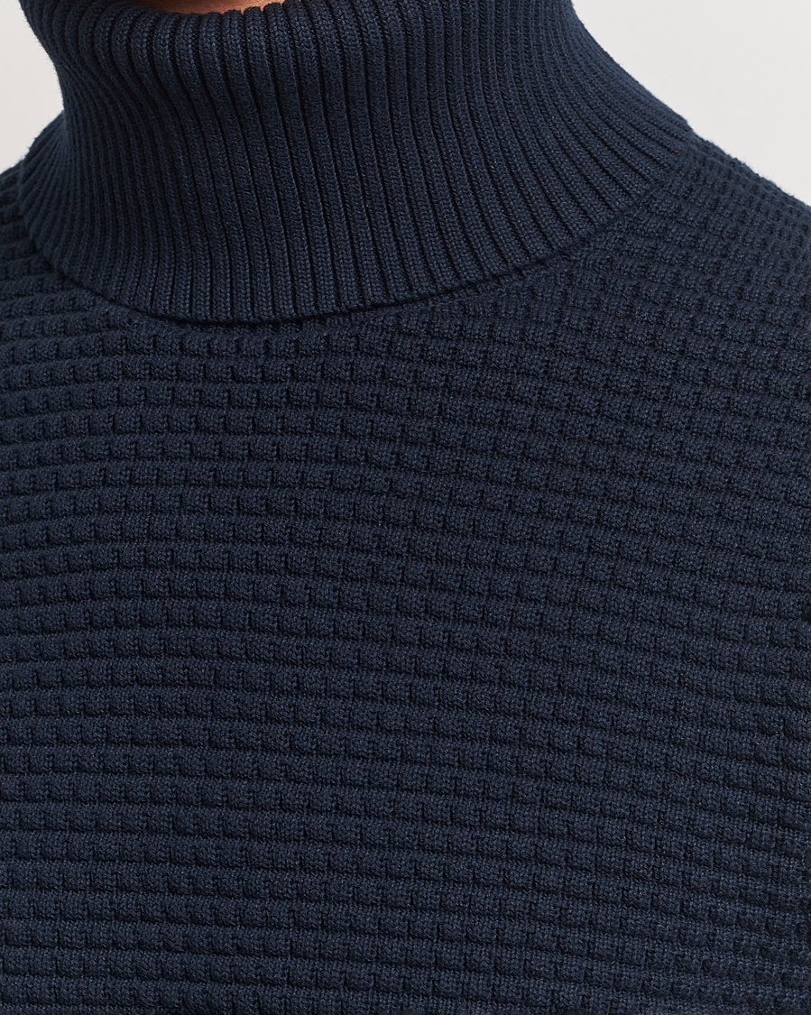 Herre | Trøjer | J.Lindeberg | Olivero Cotton Turtle Sweater Navy