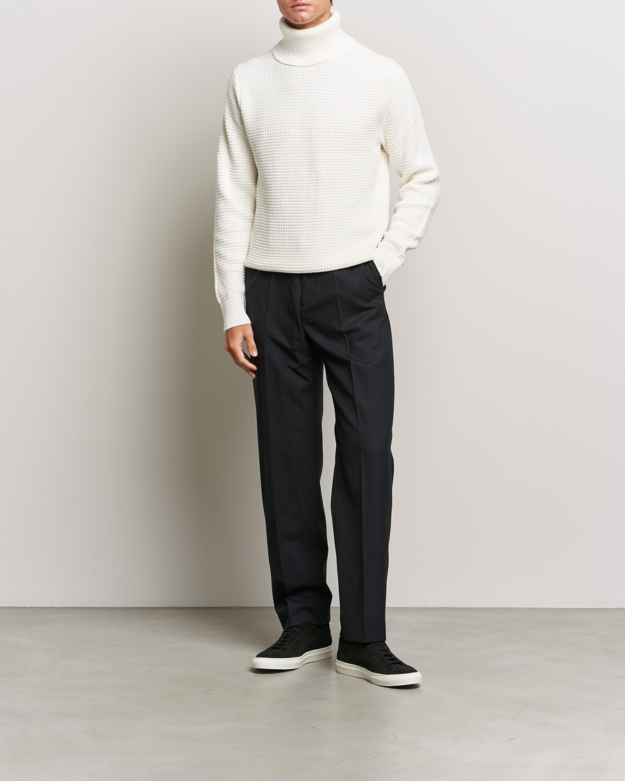 Herre | Trøjer | J.Lindeberg | Olivero Cotton Turtle Sweater Cloud White