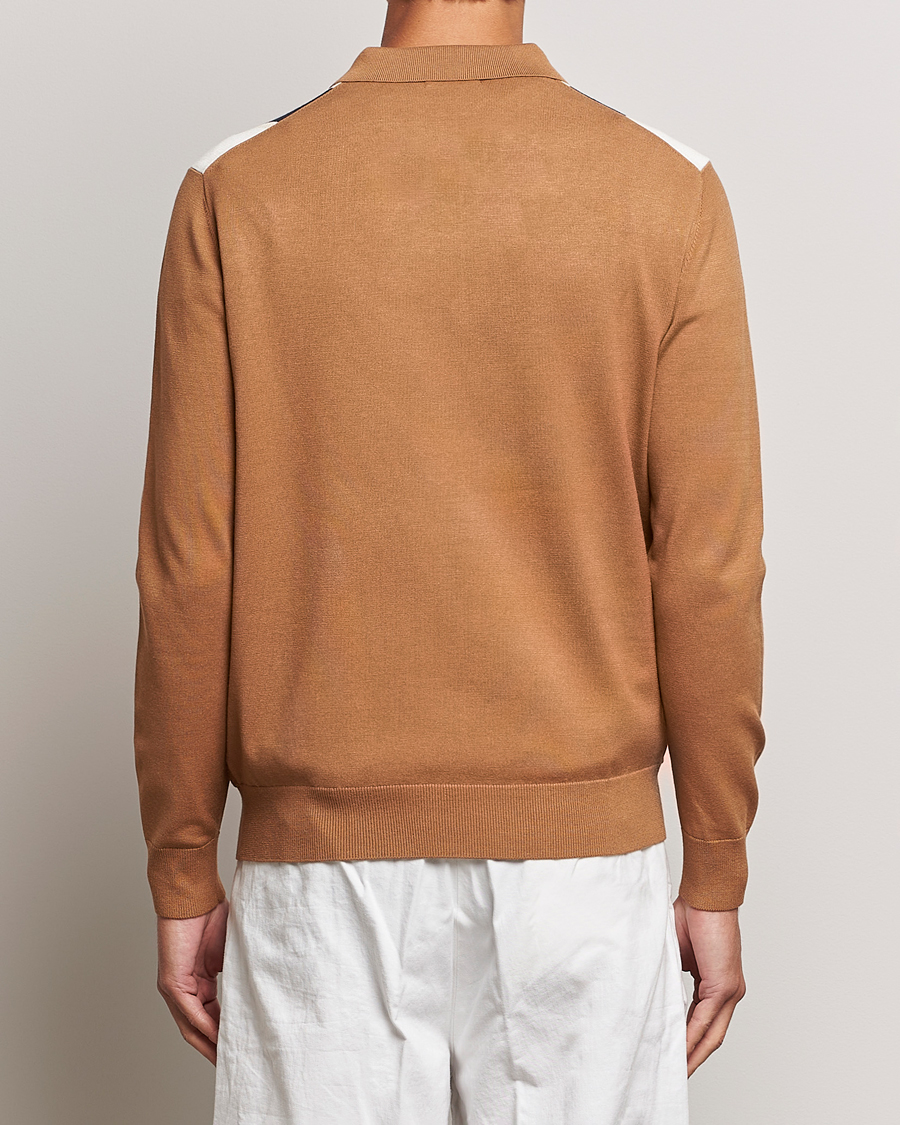 Herre | Trøjer | J.Lindeberg | Heden Striped Knitted Polo Chipmunk