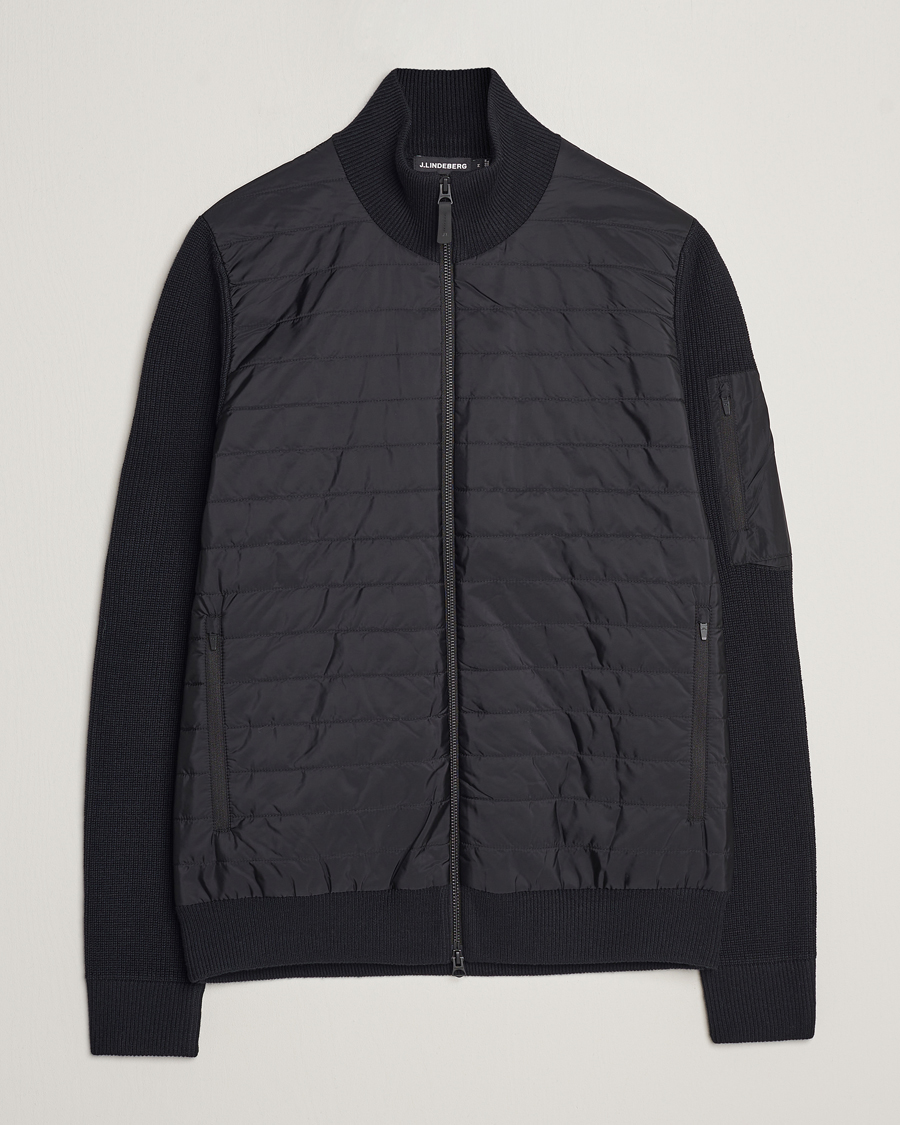 Herre | Trøjer | J.Lindeberg | Beck Knitted Hybrid Jacket Black