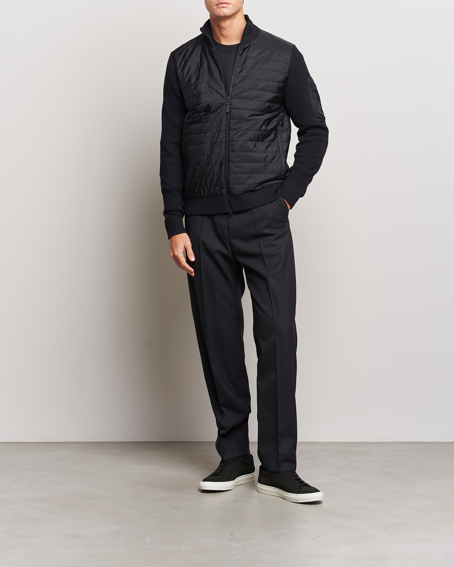 Herre | Trøjer | J.Lindeberg | Beck Knitted Hybrid Jacket Black