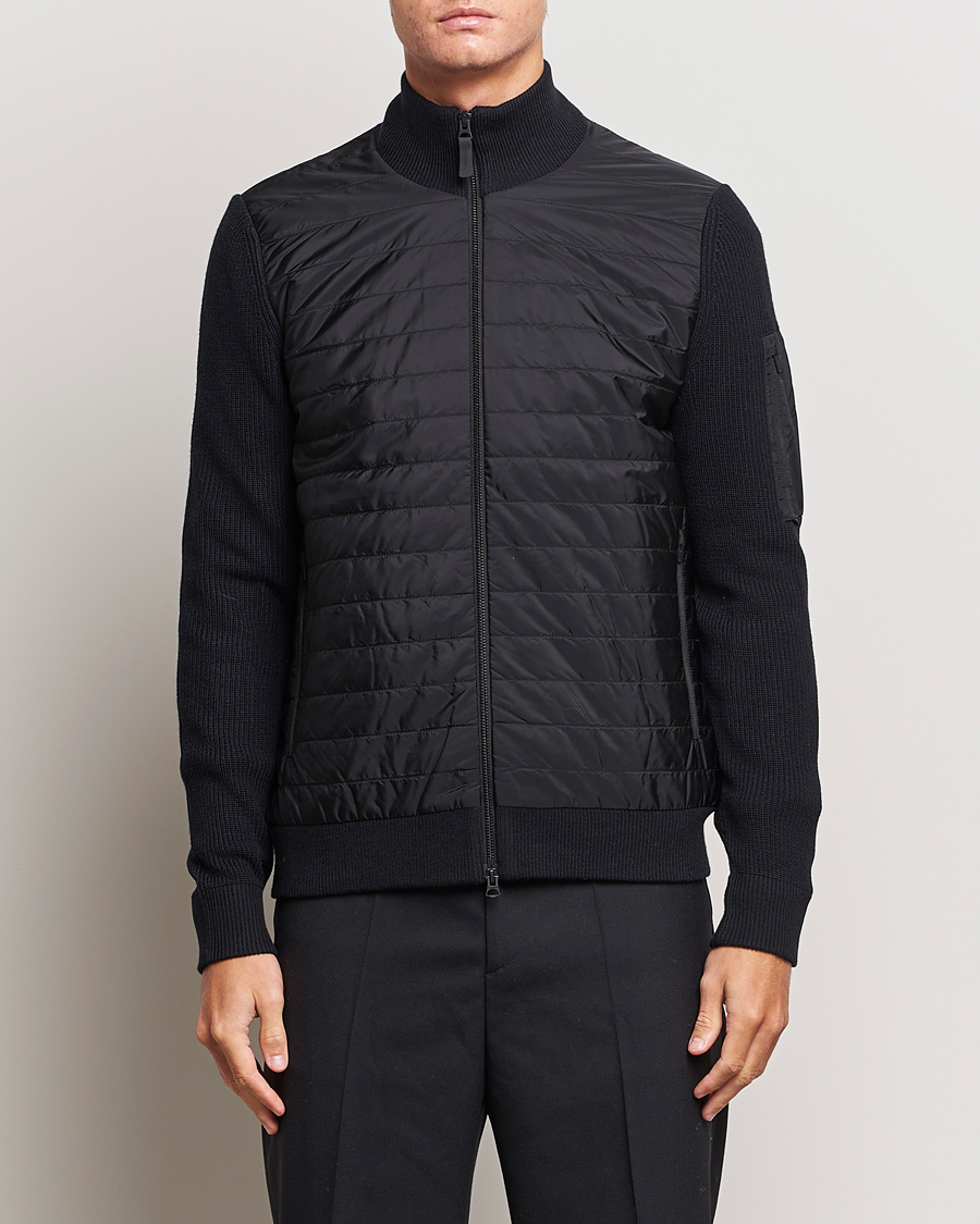 Herre | Trøjer | J.Lindeberg | Beck Knitted Hybrid Jacket Black
