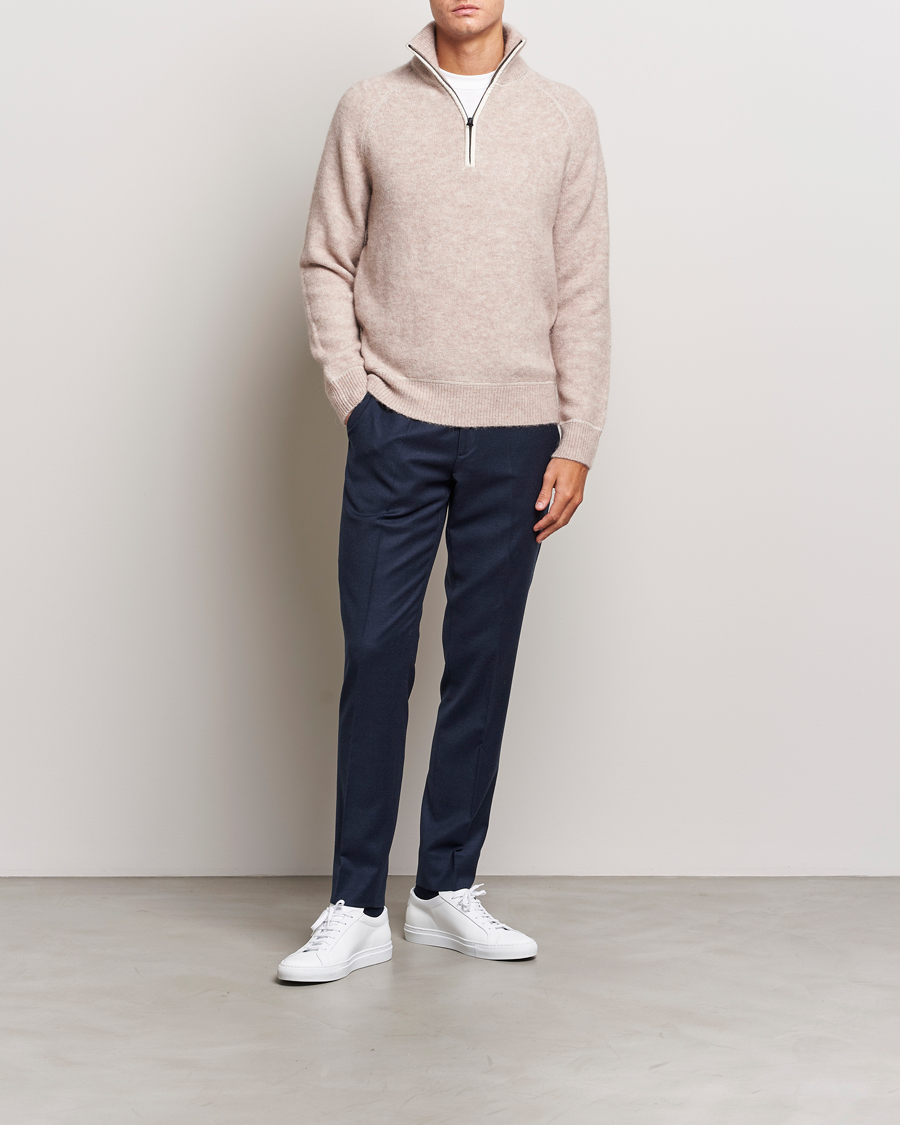 Herre | Trøjer | J.Lindeberg | Wilton Half Zip Sweater Oyster Grey