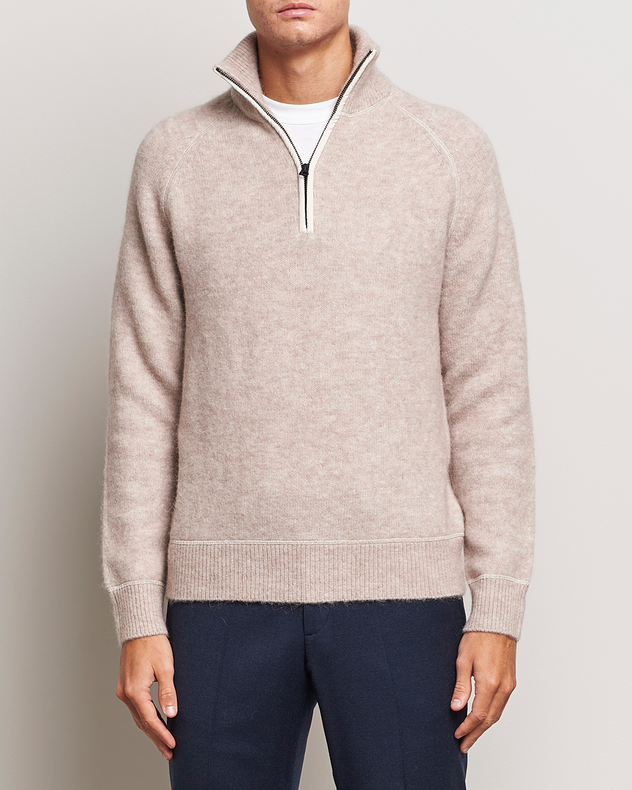 Herre | Trøjer | J.Lindeberg | Wilton Half Zip Sweater Oyster Grey
