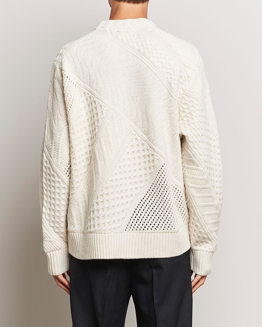 Herre | Trøjer | J.Lindeberg | Savio Cable Knit Mock Neck Cloud White