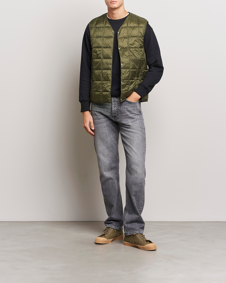 Herre | Jakker | TAION | V-Neck Lightweight Down Vest Dark Olive