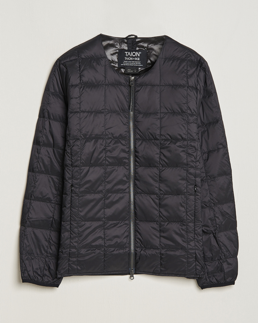 Herre | Jakker | TAION | Crew Neck W-Zip Down Jacket Black