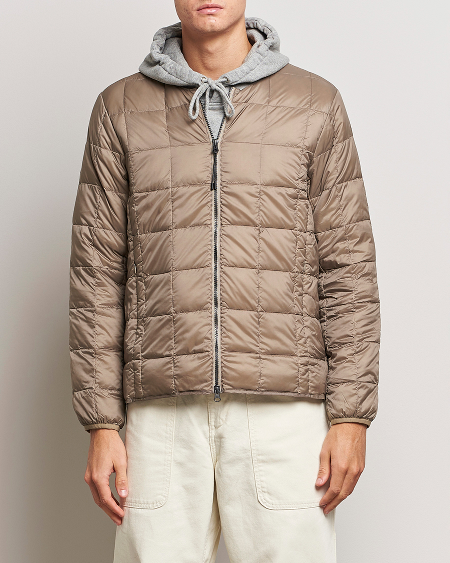 Herre | Jakker | TAION | Crew Neck W-Zip Down Jacket Khaki