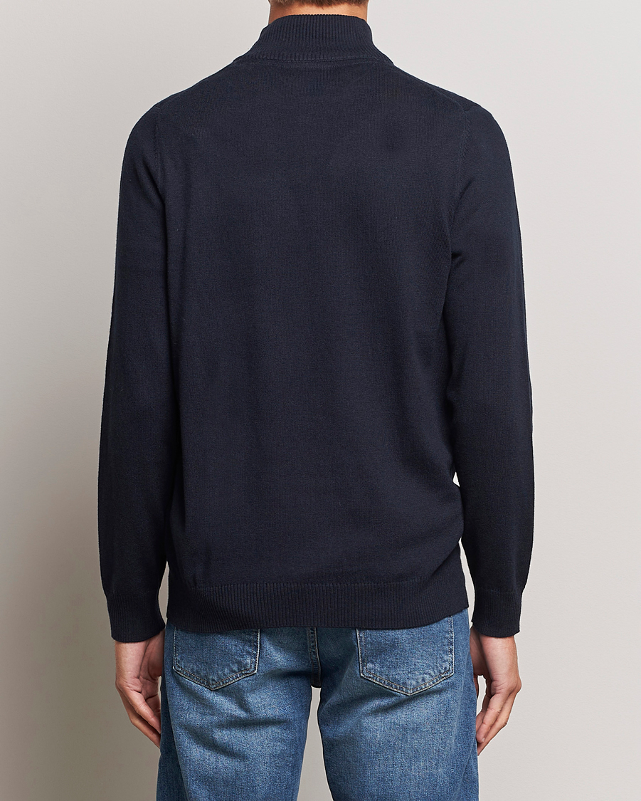 Herre | Trøjer | Lyle & Scott | Cotton/Merino Half Zip Dark Navy