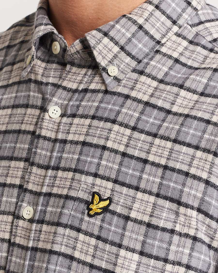 Herre | Skjorter | Lyle & Scott | Checked Flannel Button Down Shirt Cove White
