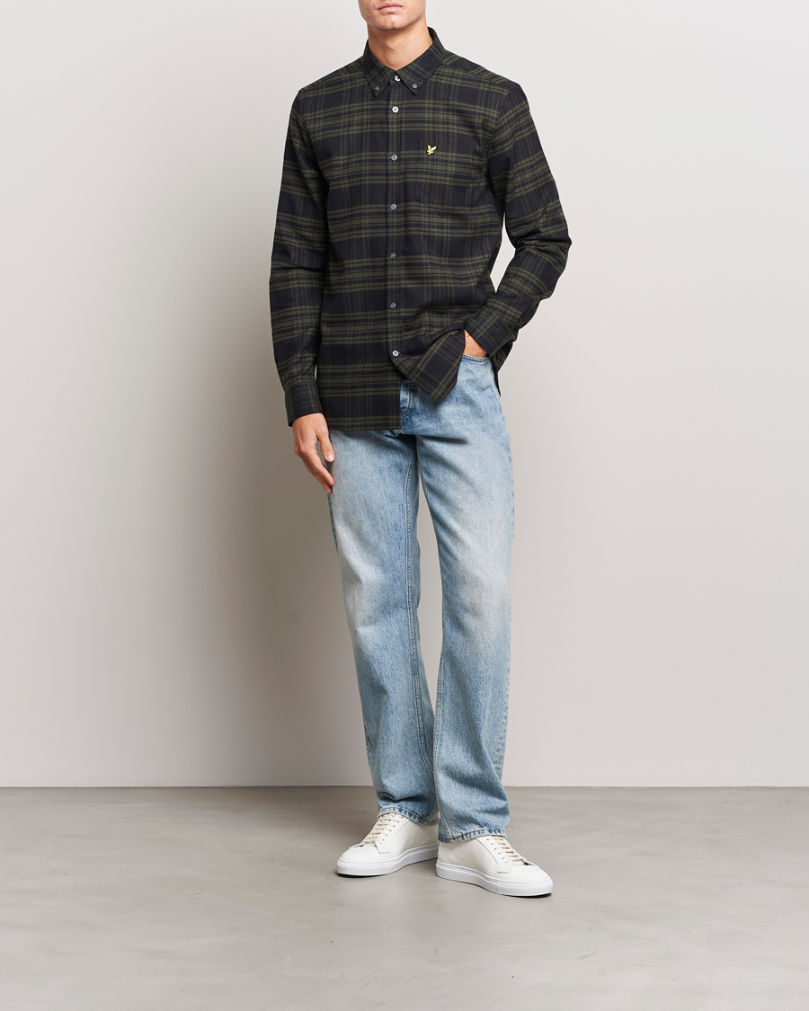 Herre | Skjorter | Lyle & Scott | Checked Flannel Button Down Shirt Mountain Moss