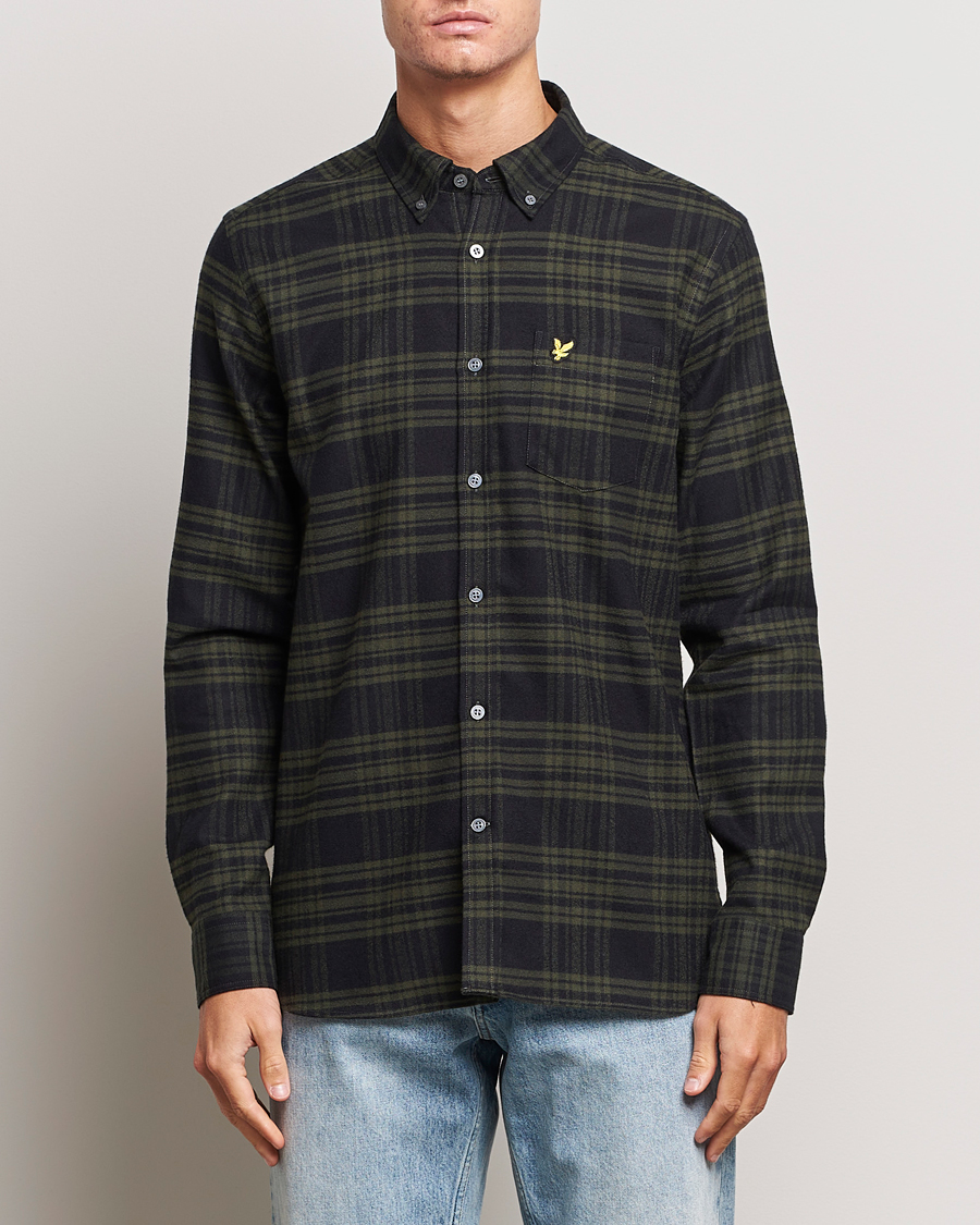 Herre | Skjorter | Lyle & Scott | Checked Flannel Button Down Shirt Mountain Moss
