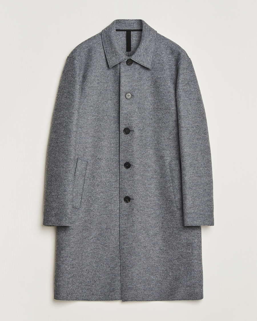 Herre | Jakker | Harris Wharf London | Pressed Wool Mac Coat Grey Moul