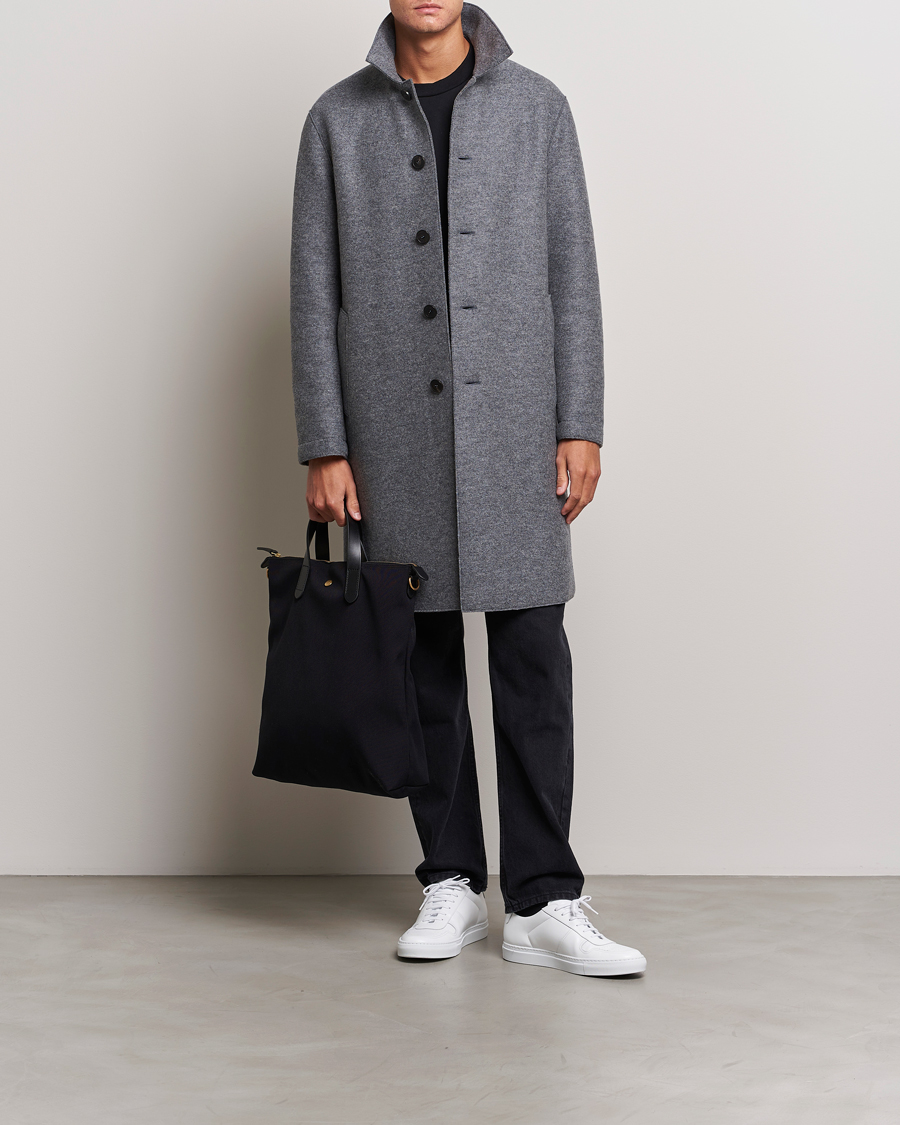 Herre | Jakker | Harris Wharf London | Pressed Wool Mac Coat Grey Moul