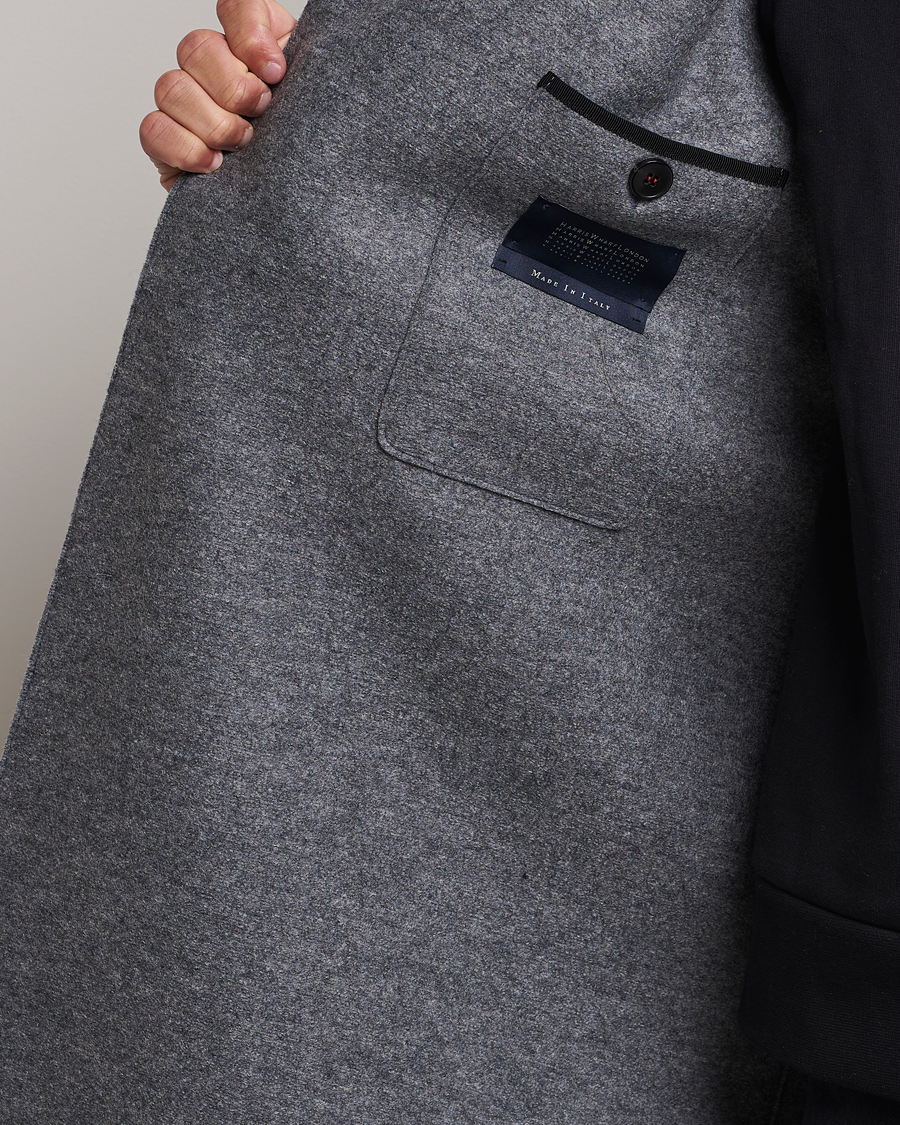 Herre | Jakker | Harris Wharf London | Pressed Wool Mac Coat Grey Moul