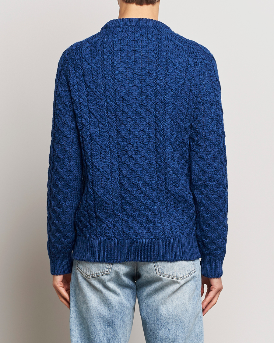 Herre | Trøjer | Peregrine | Hudson Wool Aran Knitted Jumper Cobalt