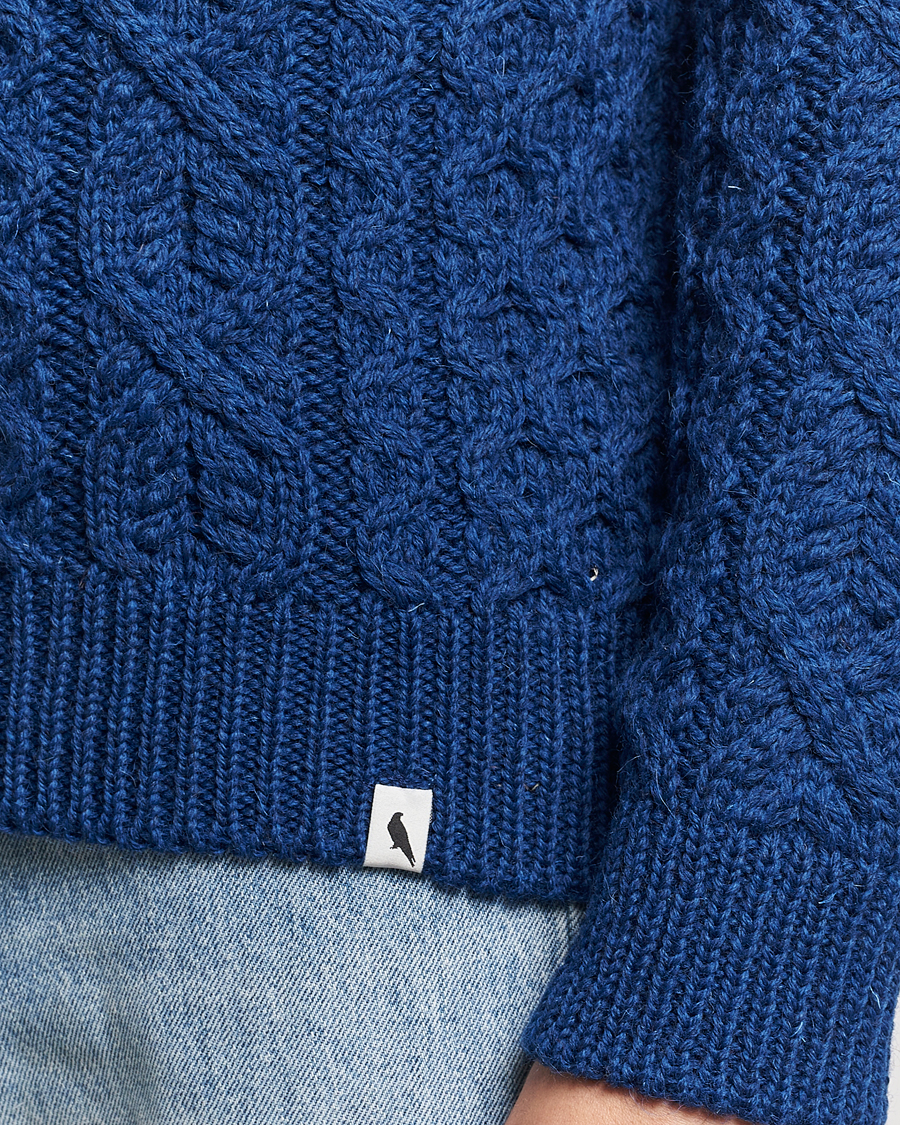 Herre | Trøjer | Peregrine | Hudson Wool Aran Knitted Jumper Cobalt