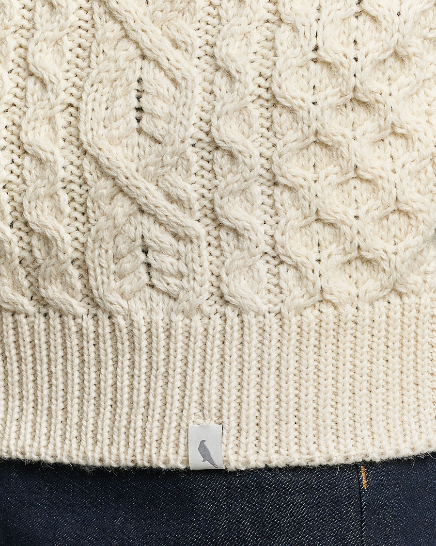 Herre | Trøjer | Peregrine | Hudson Wool Aran Knitted Jumper Ecru