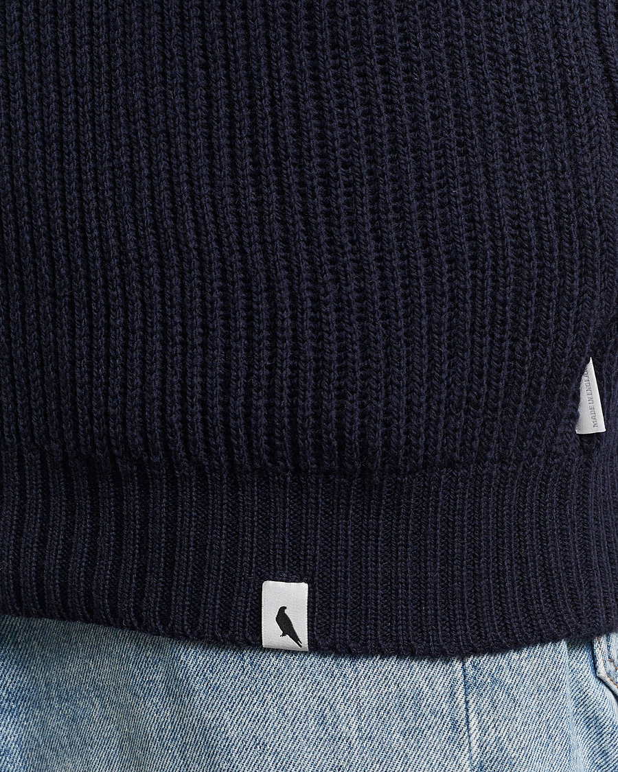 Herre | Trøjer | Peregrine | Ford Knitted Wool Half Zip Navy