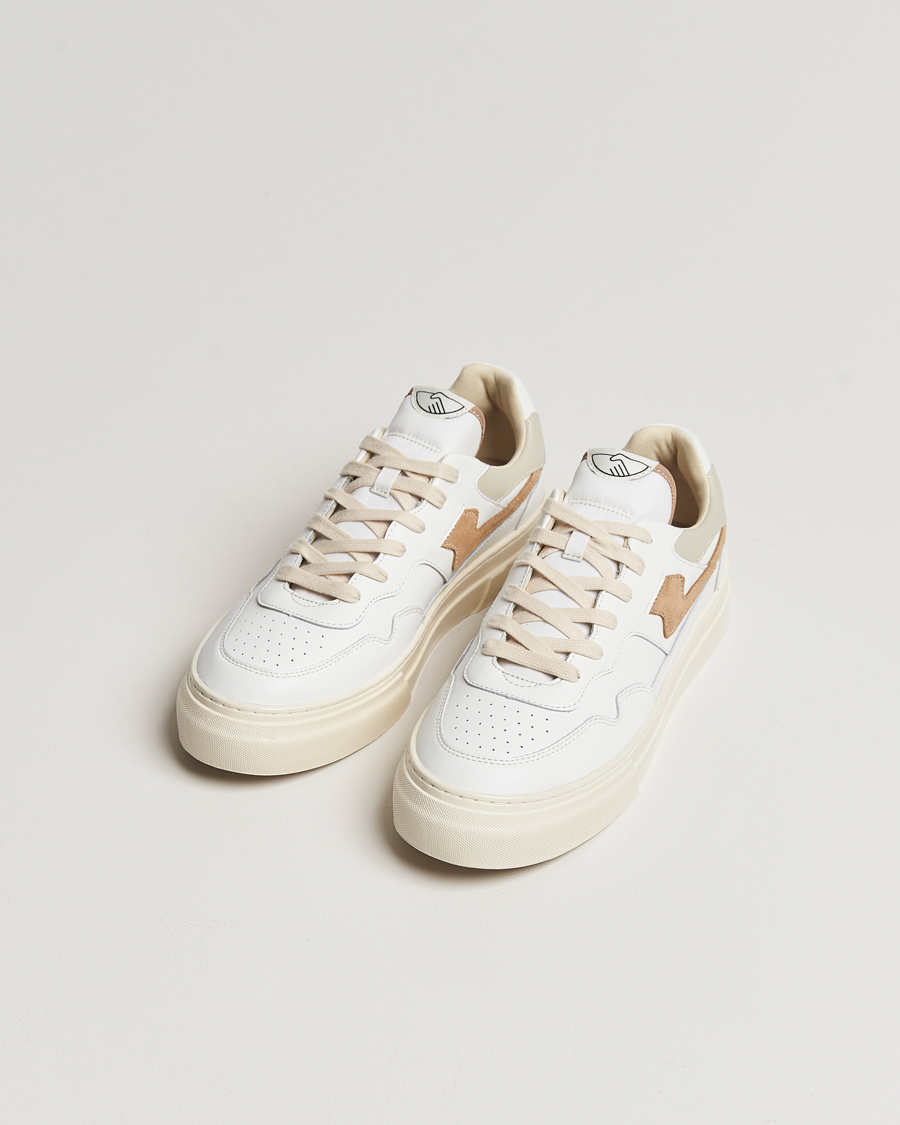 Herre | Stepney Workers Club Pearl S-Strike Leather Sneaker White/Earth | Stepney Workers Club | Pearl S-Strike Leather Sneaker White/Earth