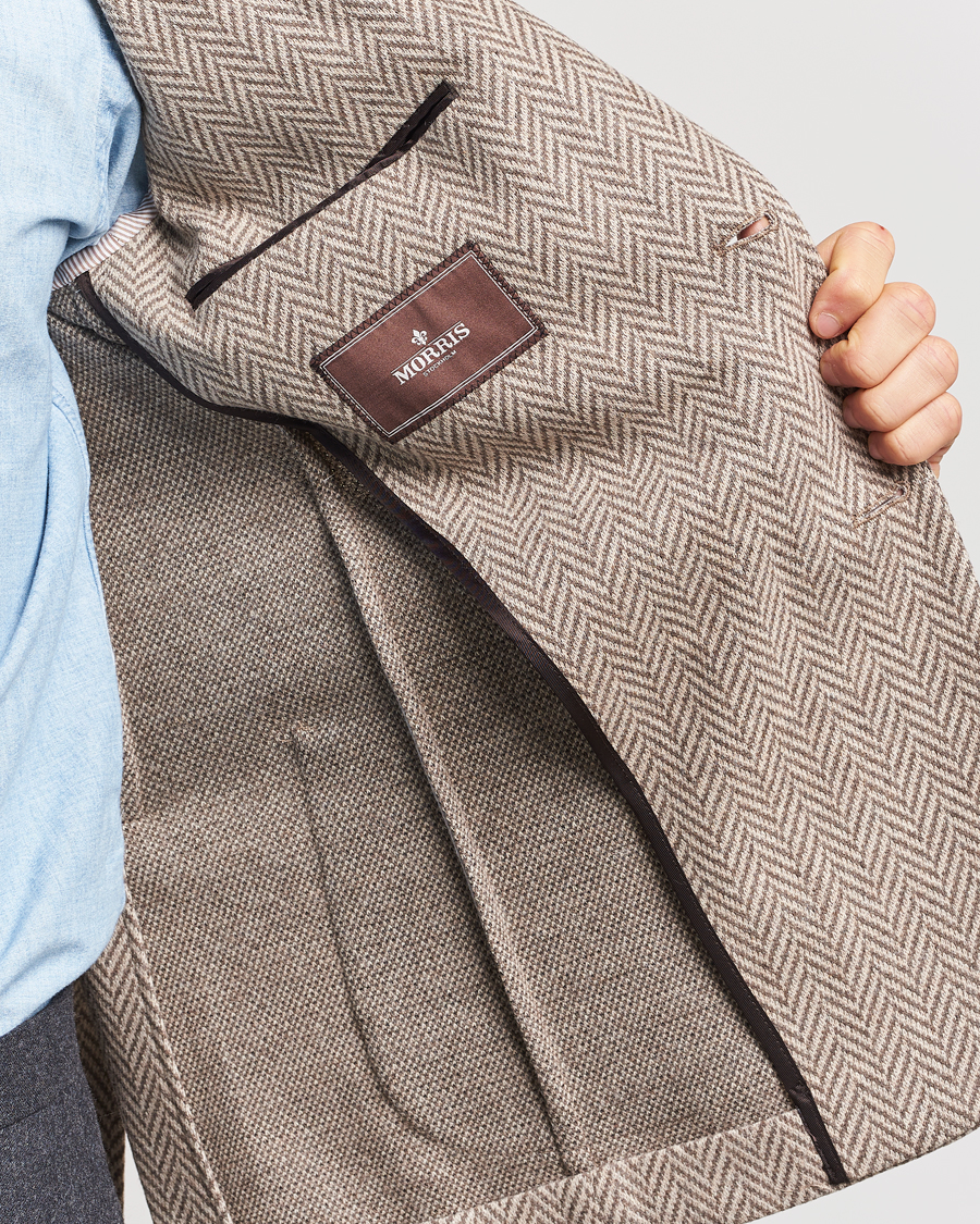 Herre | Blazere & jakker | Morris Heritage | Mike Jersey Herringbone Blazer Khaki