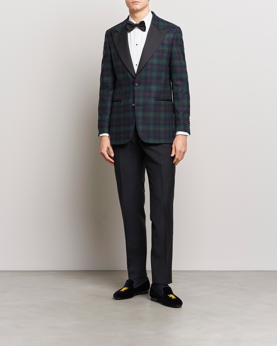 Herre | Blazere & jakker | Morris Heritage | Tartan Tuxedo Blazer Navy