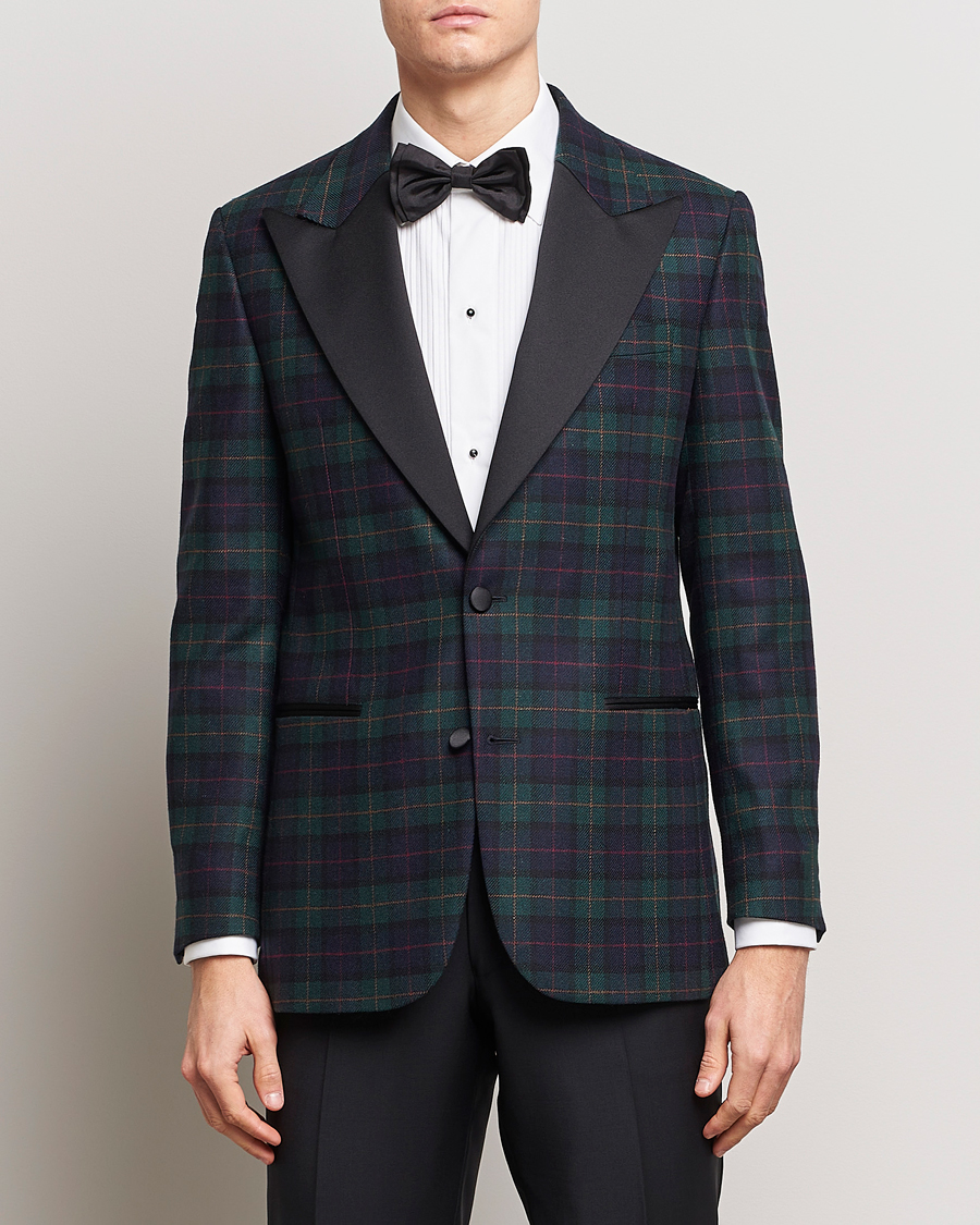 Herre | Blazere & jakker | Morris Heritage | Tartan Tuxedo Blazer Navy