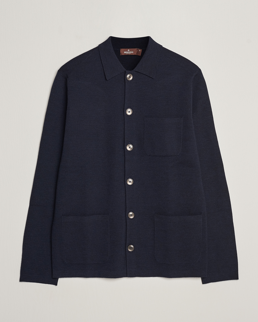 Herre | Trøjer | Morris Heritage | Dressed Wool Cardigan Navy