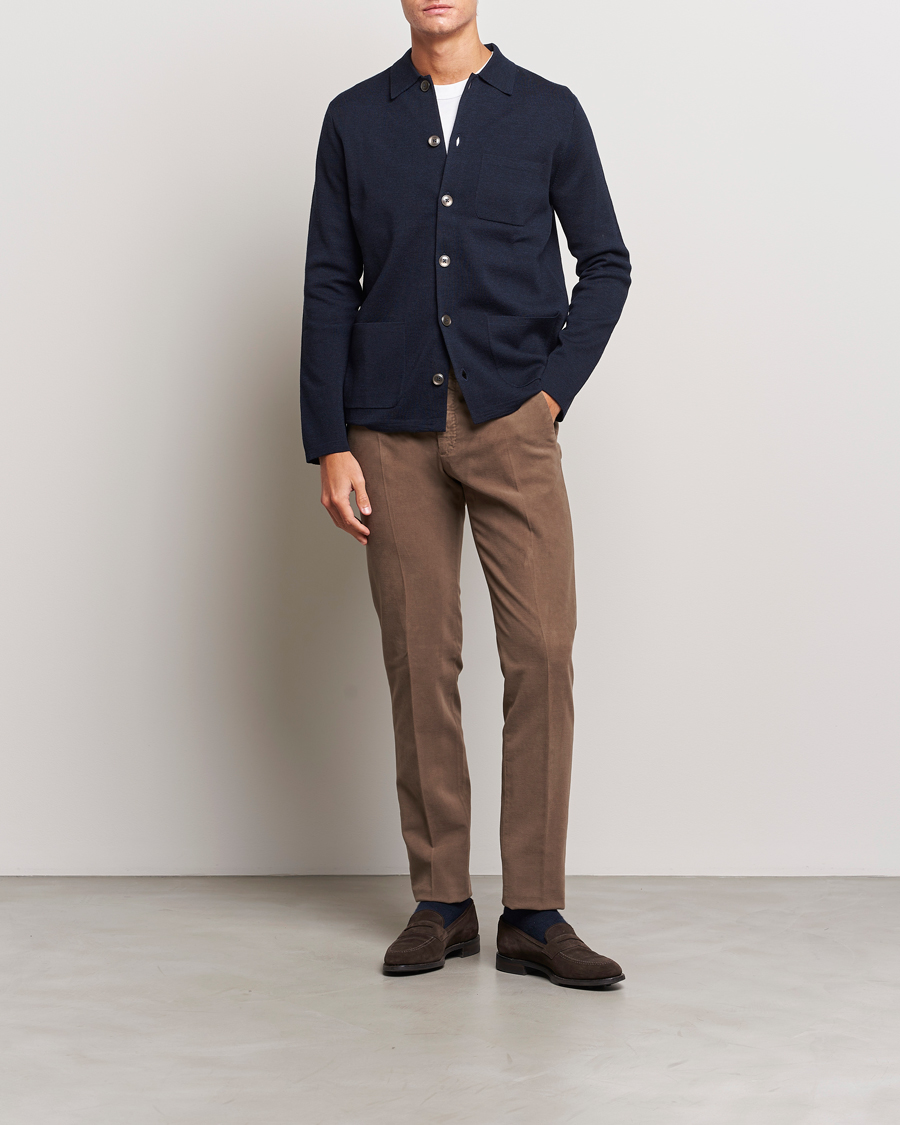 Herre | Trøjer | Morris Heritage | Dressed Wool Cardigan Navy