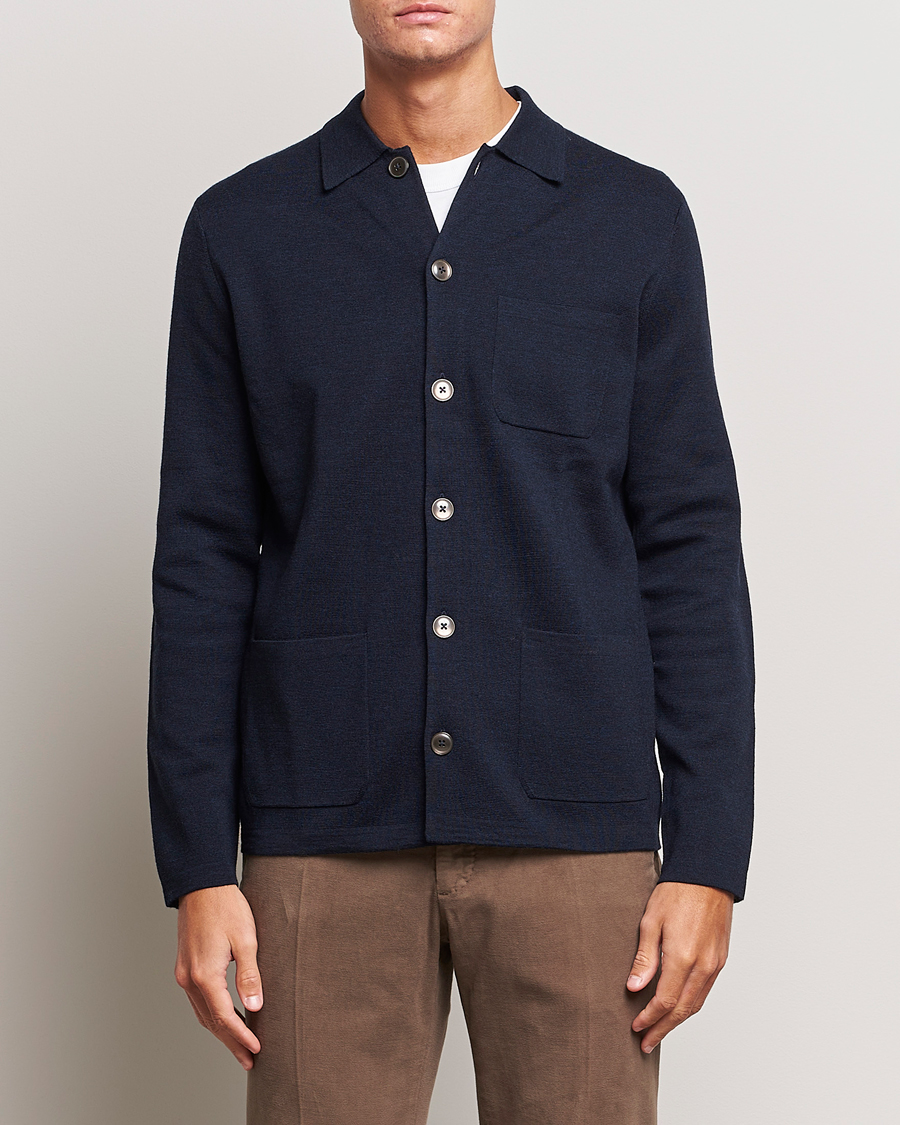 Herre | Trøjer | Morris Heritage | Dressed Wool Cardigan Navy