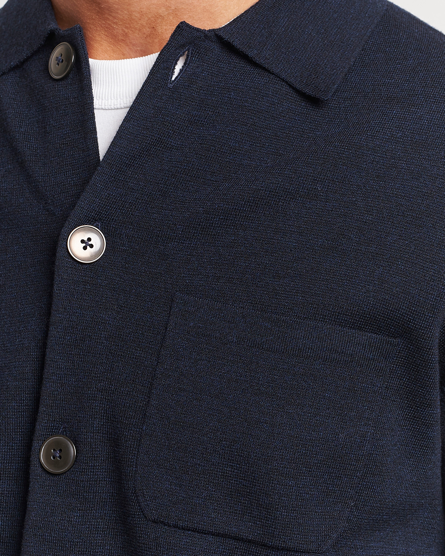 Herre | Trøjer | Morris Heritage | Dressed Wool Cardigan Navy