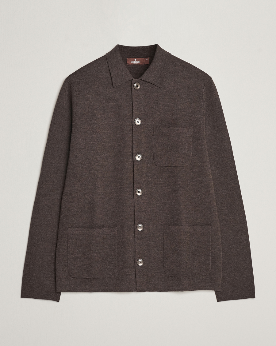 Herre | Trøjer | Morris Heritage | Dressed Wool Cardigan Brown