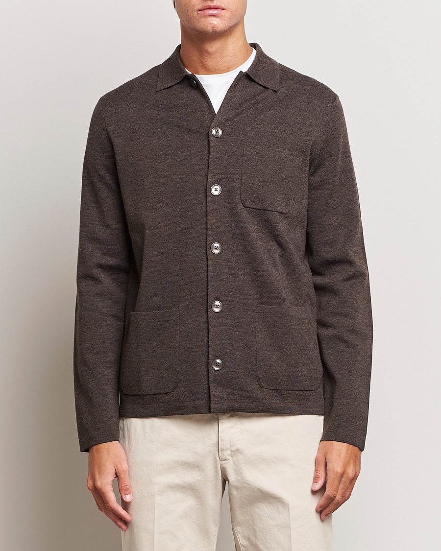 Herre | Trøjer | Morris Heritage | Dressed Wool Cardigan Brown
