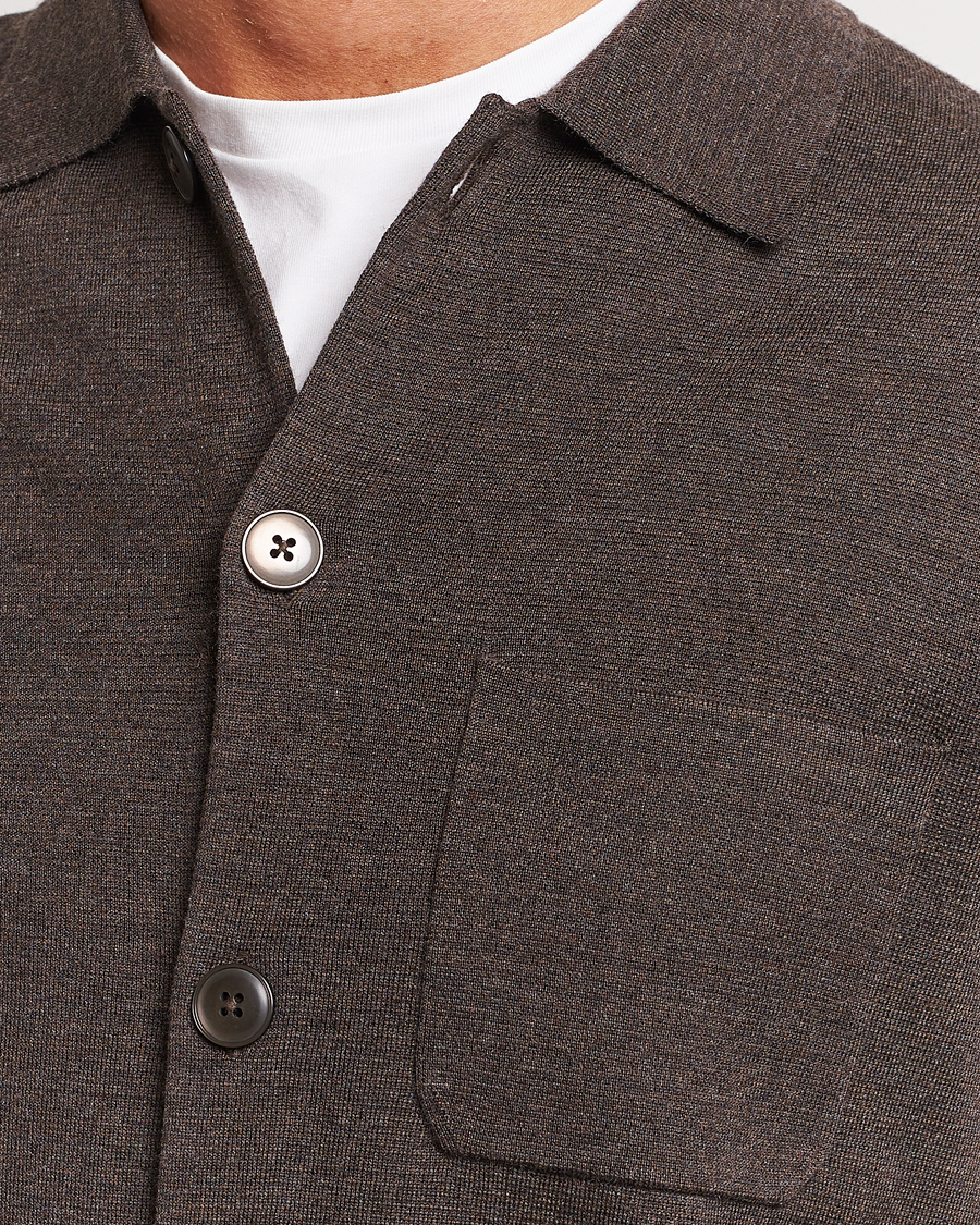 Herre | Trøjer | Morris Heritage | Dressed Wool Cardigan Brown